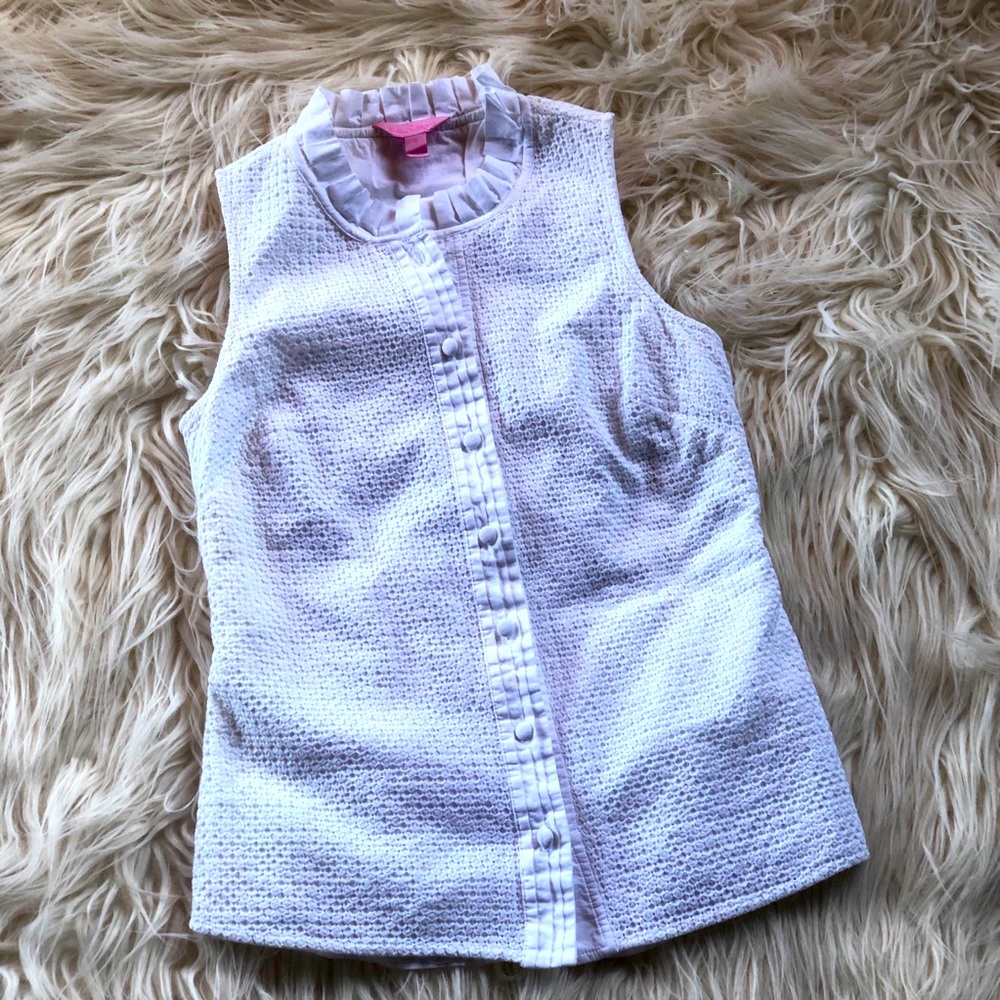 Lily Pulitzer White Blouse Sleeveless